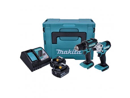 MAKITA LXT set-DDF482Z+DTD156Z + punjač + 2 baterije + Makpac DLX2339J