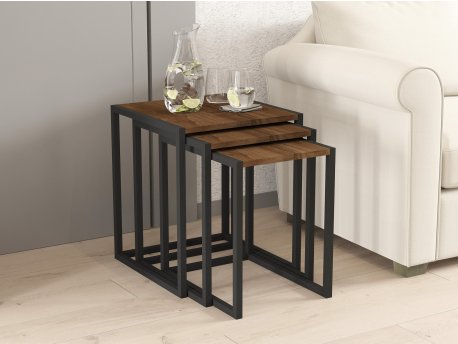 HANAH HOME Set stolova Tali Black Walnut