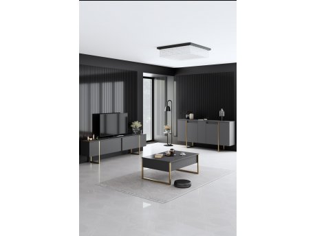 HANAH HOME Set za dnevnu sobu Luxe Anthracite Gold