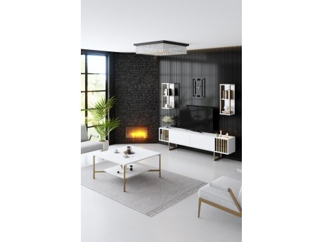 HANAH HOME Set za dnevnu sobu Gold Line White Gold