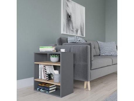 HANAH HOME Pomoćni stočić Harpet Anthracite Oak