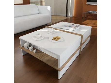 HANAH HOME Sto za dnevnu sobu Plus White Walnut