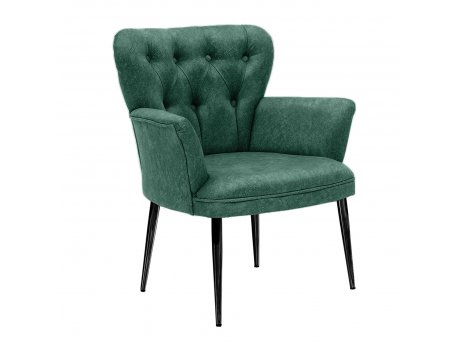 HANAH HOME Fotelja Paris Black Metal Sea Green