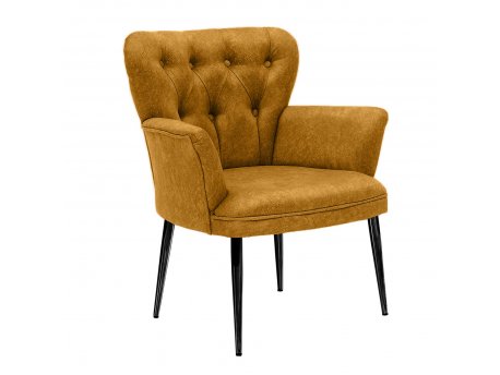 HANAH HOME Fotelja Paris Black Metal Mustard