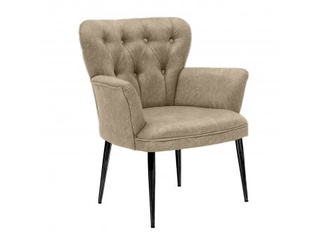 HANAH HOME Fotelja Paris Black Metal Light Brown