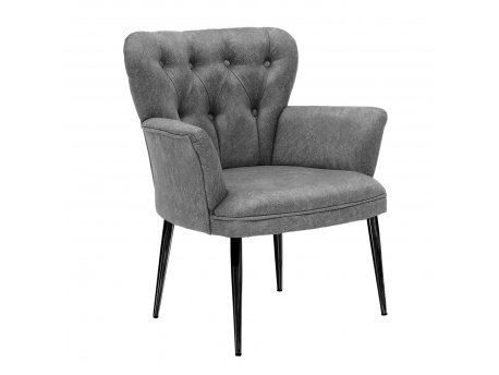 HANAH HOME Fotelja Paris Black Metal Grey