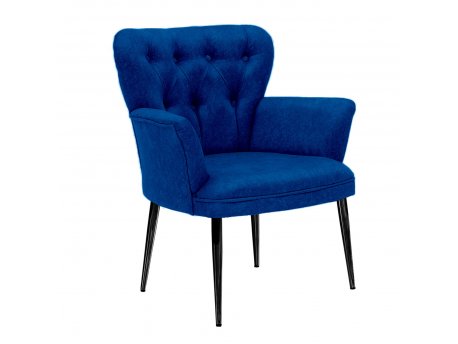 HANAH HOME Fotelja Paris Black Metal Dark Blue