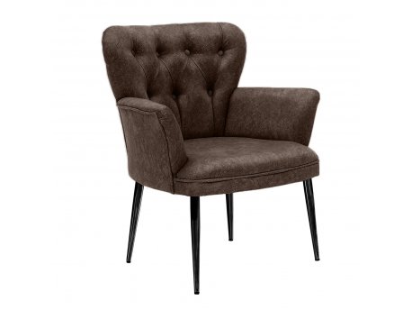 HANAH HOME Fotelja Paris Black Metal Brown