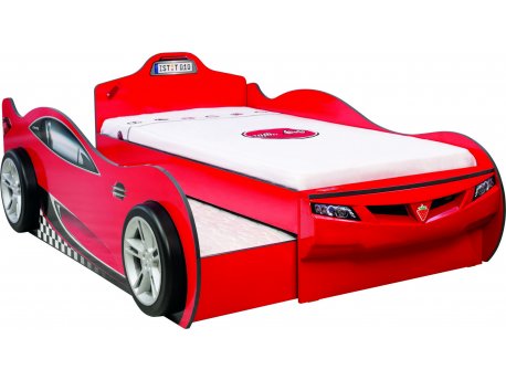 HANAH HOME Dečiji krevet Coupe Carbed (With Friend Bed) (Red) (90X190 90X180)