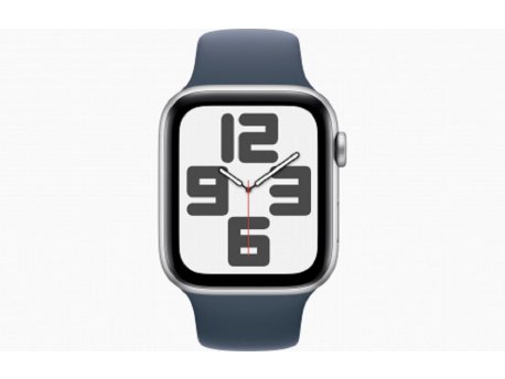 APPLE Watch SE2 v2 GPS 44mm Silver Alu Case w Storm Blue Sport Band - M/L (mree3se/a)