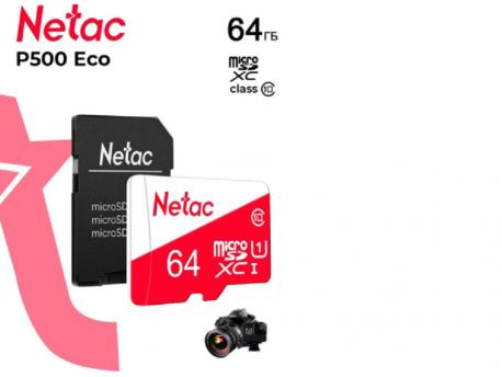 NETAC Micro SDXC 64GB P500 ECO NT02P500ECO-064G-R sa adapterom