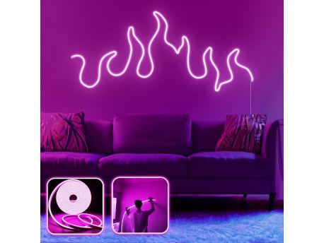 OPVIQ Zidna LED dekoracija Flames XL Pink