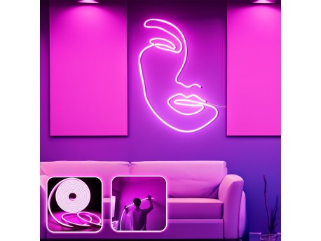 OPVIQ Zidna LED dekoracija Face Art Large Pink