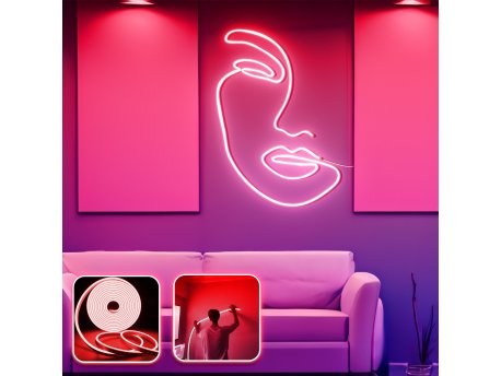 OPVIQ Zidna LED dekoracija Face Art Large Red