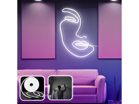 OPVIQ Zidna LED dekoracija Face Art Large White
