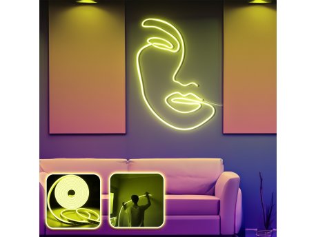 OPVIQ Zidna LED dekoracija Face Art Large Yellow