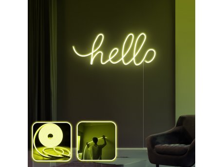 OPVIQ Zidna LED dekoracija Hello Large Yellow
