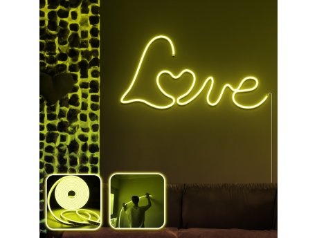 OPVIQ Zidna LED dekoracija Love in Love Large Yellow