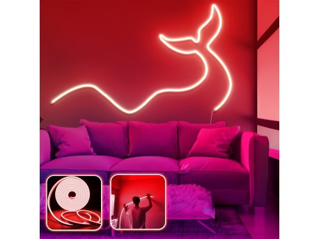 OPVIQ Zidna LED dekoracija Wave and Tail Large Red