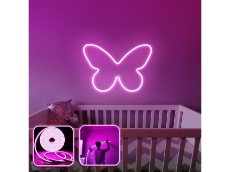 OPVIQ Zidna LED dekoracija Butterfly Medium Pink