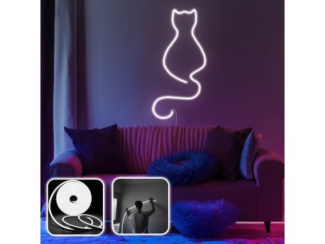OPVIQ Zidna LED dekoracija Daisy the Cat Medium White