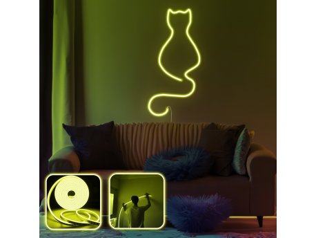 OPVIQ Zidna LED dekoracija Daisy the Cat Medium Yellow