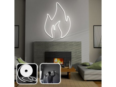 OPVIQ Zidna LED dekoracija Fire Medium White