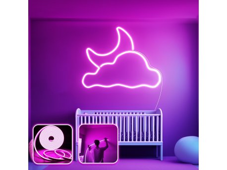 OPVIQ Zidna LED dekoracija Good Night Medium Pink