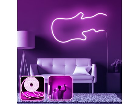 OPVIQ Zidna LED dekoracija Guitar Medium Pink