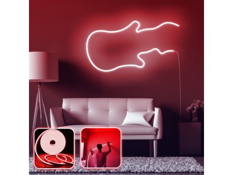 OPVIQ Zidna LED dekoracija Guitar Medium Red