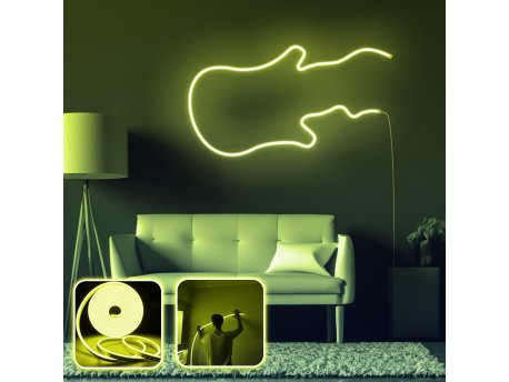 OPVIQ Zidna LED dekoracija Guitar Medium Yellow
