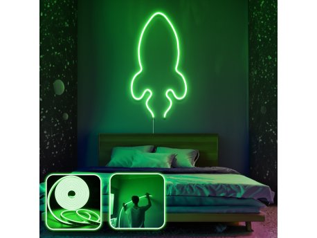 OPVIQ Zidna LED dekoracija Rocket Medium Green