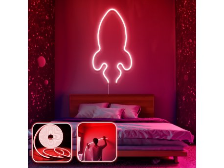 OPVIQ Zidna LED dekoracija Rocket Medium Red
