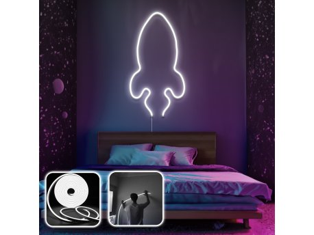 OPVIQ Zidna LED dekoracija Rocket Medium White