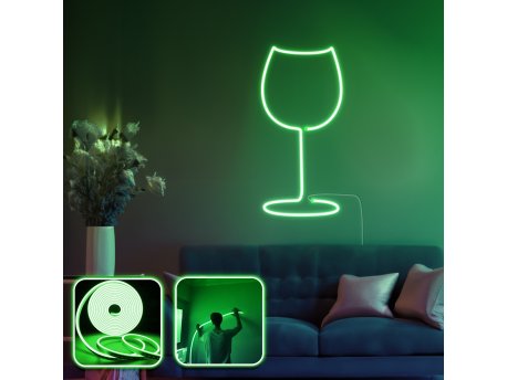 OPVIQ Zidna LED dekoracija Wine Glass Medium Green