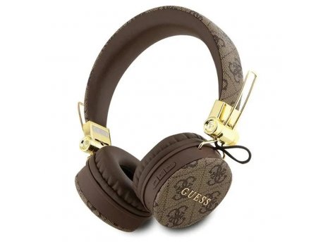 Guess Bluetooth slusalice 4G PU Leather Metal Logo braon (GUBH704GEMW)