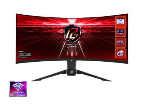 ASROCK PG34WQ15R2B UltraWide QHD 165Hz AMD FreeSync Premium Curved