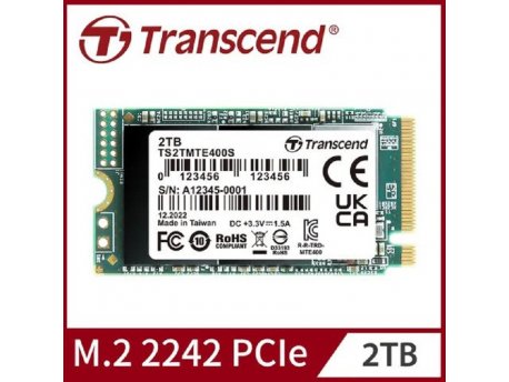 TRANSCEND 2TB, M.2 2242 PCIe Gen3x4 NVMe SSD (TS2TMTE400S)