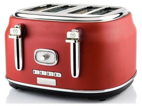 Westinghouse Retro toster 4 parceta, crveni, WKTTB809RD
