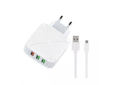 LDNIO A3310Q 3xUSB QC3.0 kućni punjač sa micro USB kablom