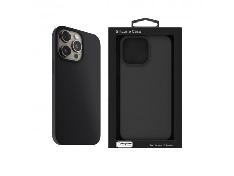 NEXT ONE Silicone Case for iPhone 15 Pro MagSafe compatible - Black