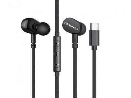 AWEI TC-7 Slušalice USB-C sa mikrofonom Crne