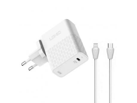 LDNIO A1405C 40W Kućni punjač sa Lightning kablom