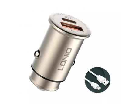 LDNIO C506Q 30W dual auto punjač sa Lightning kablom