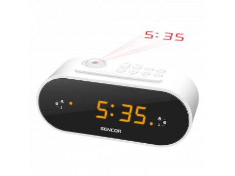 SENCOR SRC 3100 B FM radio alarm sa projektorom vremena beli