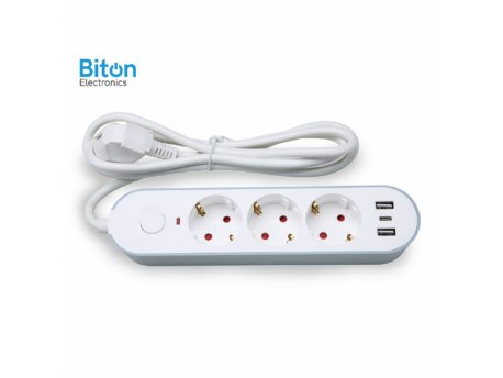 Biton Electronics GS03KU Prenosna priključnica (3x šuko+3xUSB) 1.5m