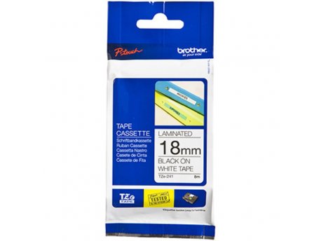 Brother TZE243 18mm plavo/belo