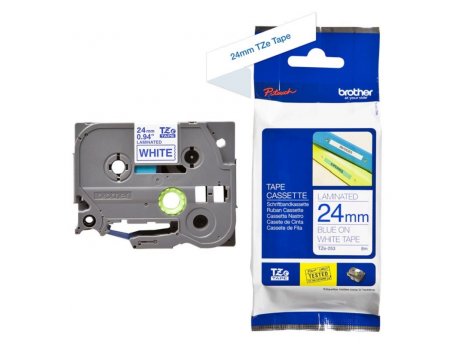 Brother TZE253 24mm plavo/belo