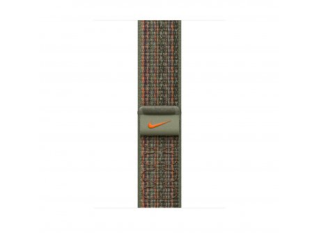 APPLE Watch 45mm Nike Band: Sequoia/Orange Nike Sport Loop ( mtl63zm/a )