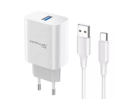 KONFULON C87 15W Kućni punjač sa USB C kablom